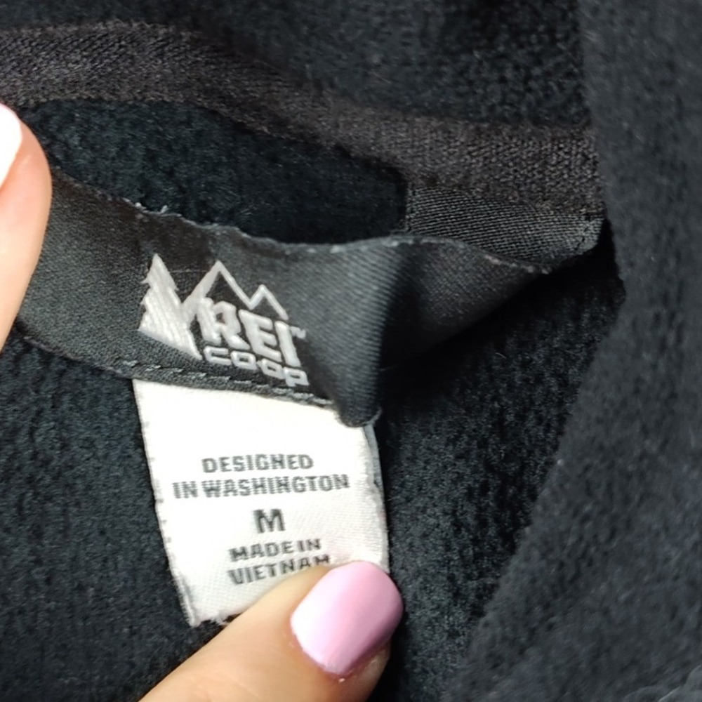 REI Fleece Pullover Sz medium Womens 1/4 Zip Black Long Sleeve Gorpcore - Picture 4 of 6